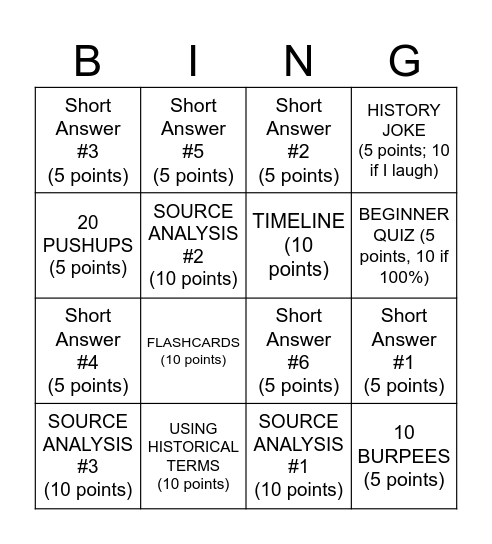 FRENCH REV(ISION) Bingo Card
