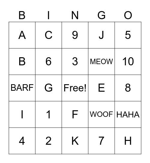 VDay TEST Bingo Card