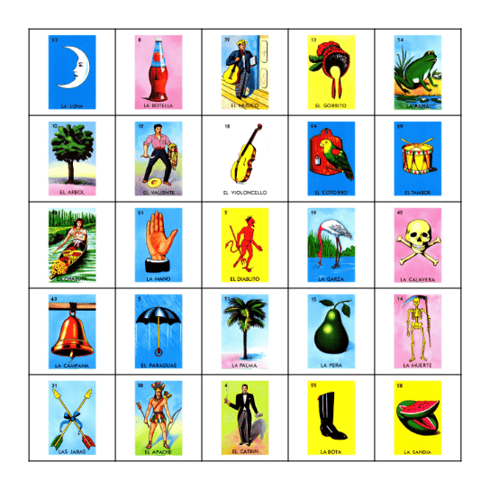 La Lotería Mexicana Bingo Card