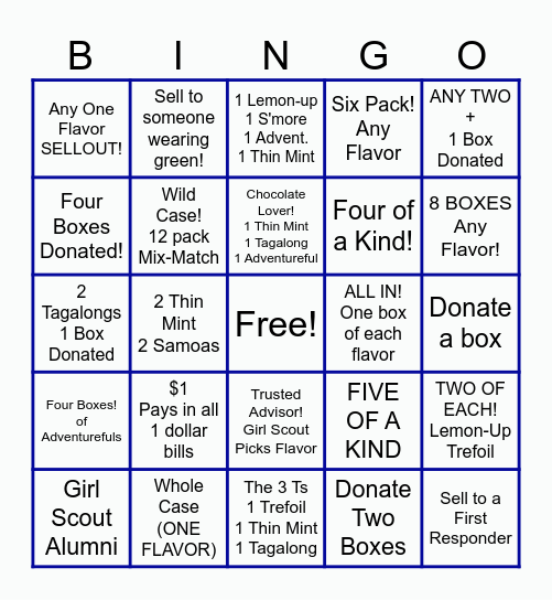 COOKIE BOOTH Bingo Card