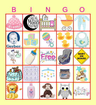 Cyril's Baby Shower Bingo Card