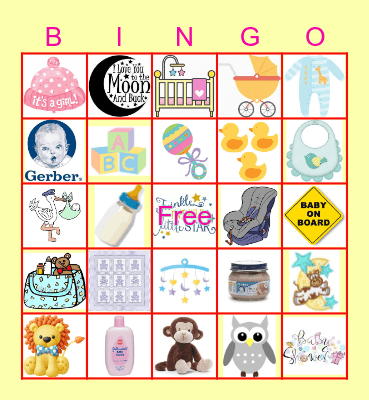 Cyril's Baby Shower Bingo Card