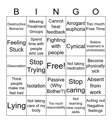 RED FLAG BINGO Card