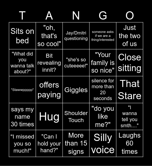 Misfortune Bingo Card