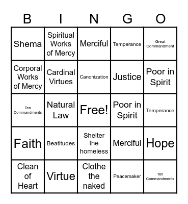 We Live Bingo Card