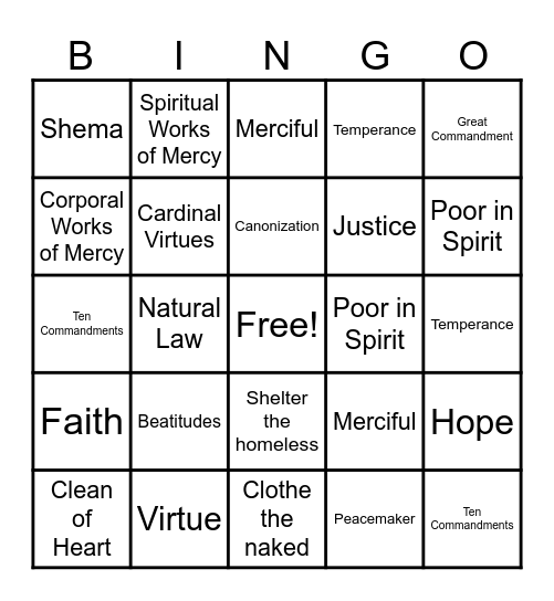 We Live Bingo Card