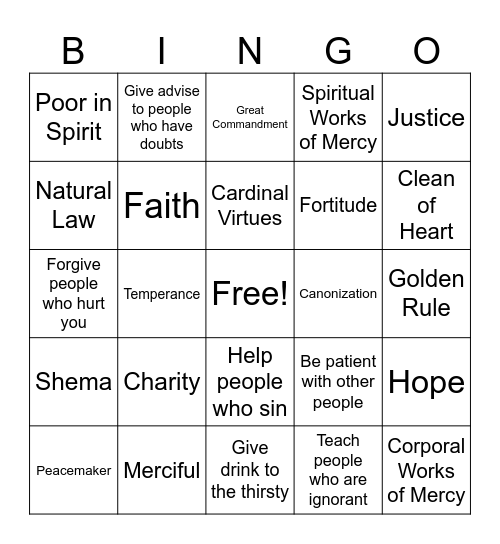 We Live Bingo Card