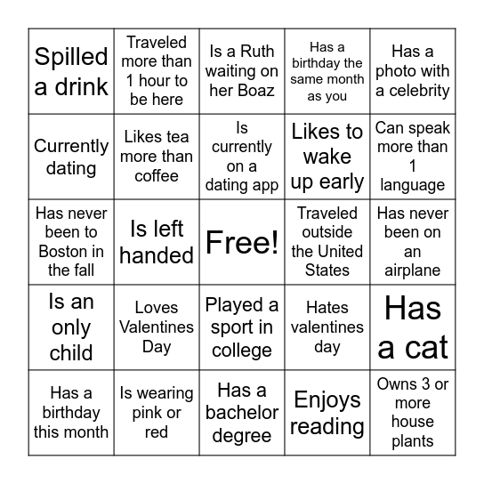 Find the Gust Galantines Bingo Card