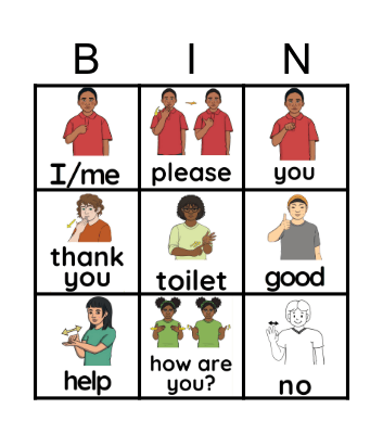 Basic Signs Bingo Card