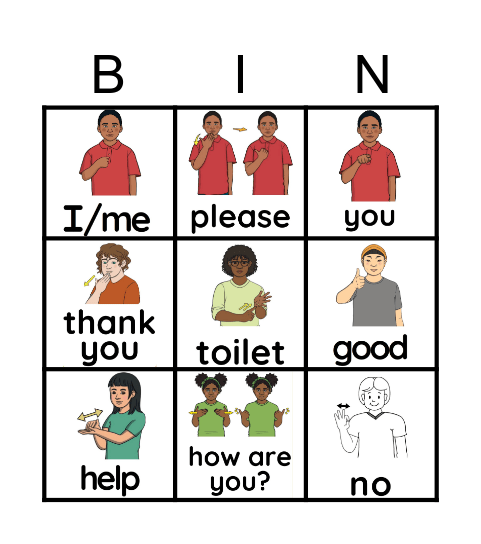 Basic Signs Bingo Card