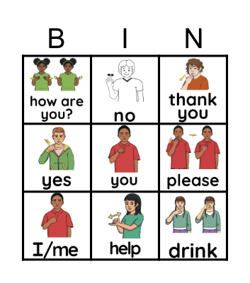 Basic Signs Bingo Card