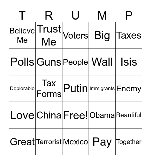 TRUMP BINGO  Bingo Card