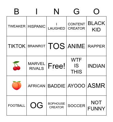 IG REELS BINGO Card