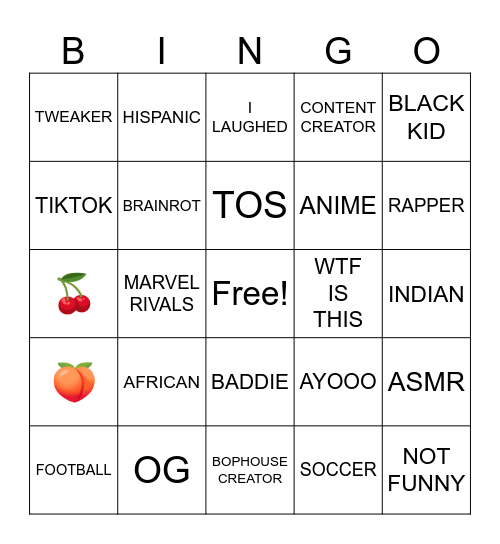 IG REELS BINGO Card