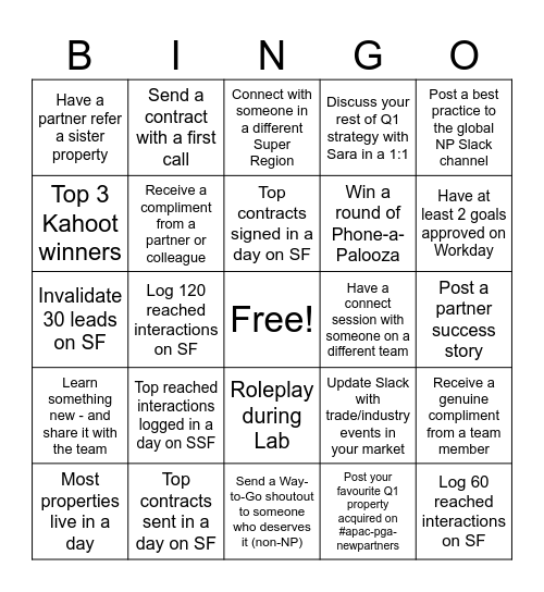 Q1 2025 Mid-Quarter Bingo Card