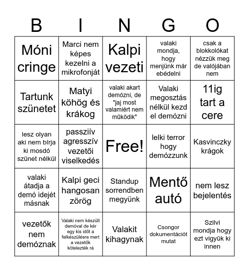Cere Bingo Card