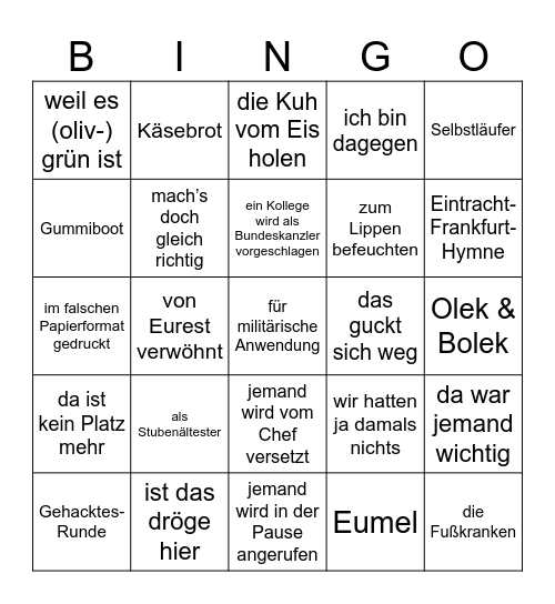 Büro 212 Bingo Card