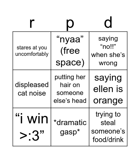 rapids bingo Card