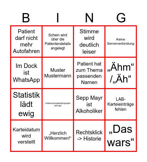 tomedo Bingo Card