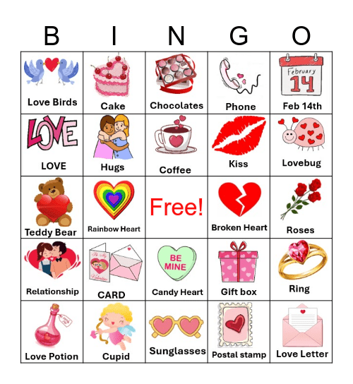 Valentines Bingo Card