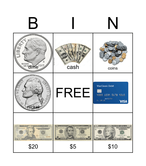 Money BINGO Card