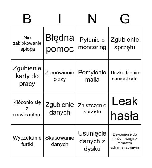 Adi Bingo Card
