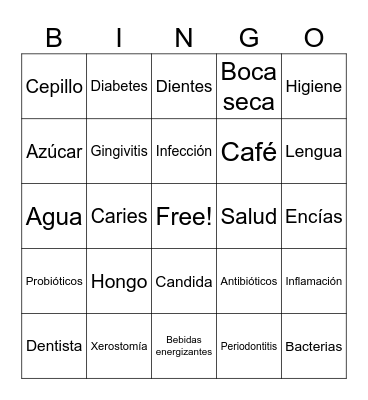 BINGO ORAL Bingo Card