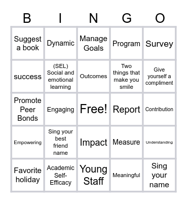 HI BINGO Card