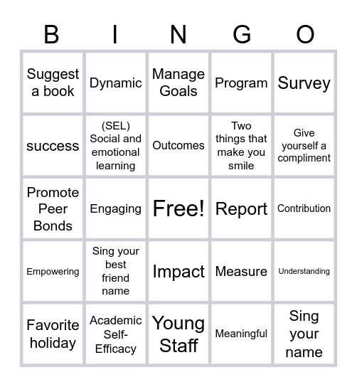 HI BINGO Card