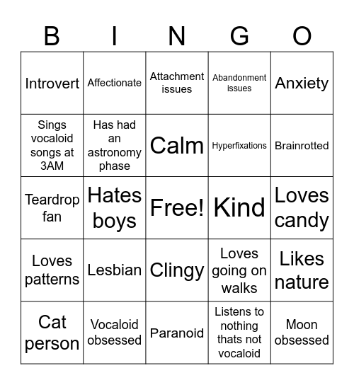 Ch bingo Card