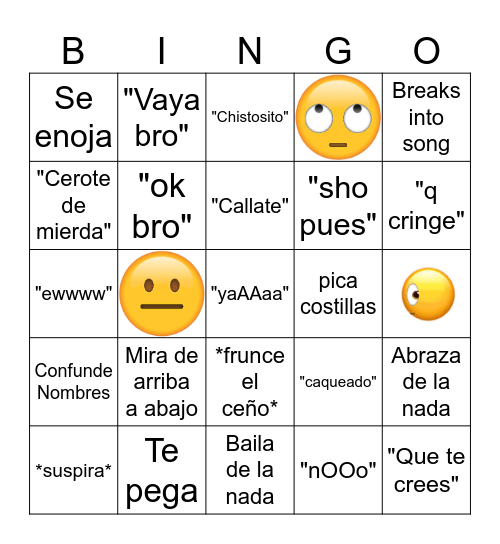 Paola Bingo Card