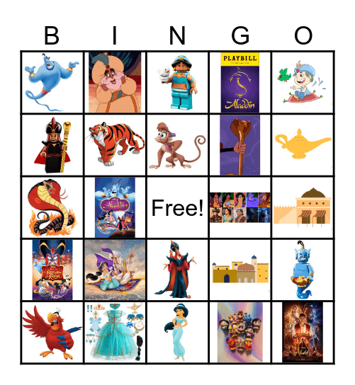 Aladdin Bingo Card
