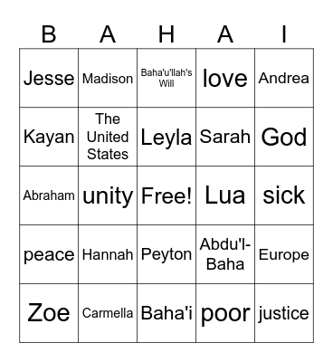 Bingo Card
