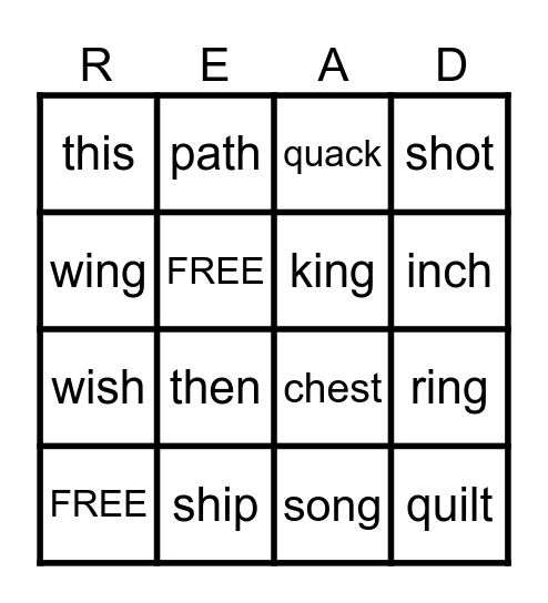 READING BINGO Card