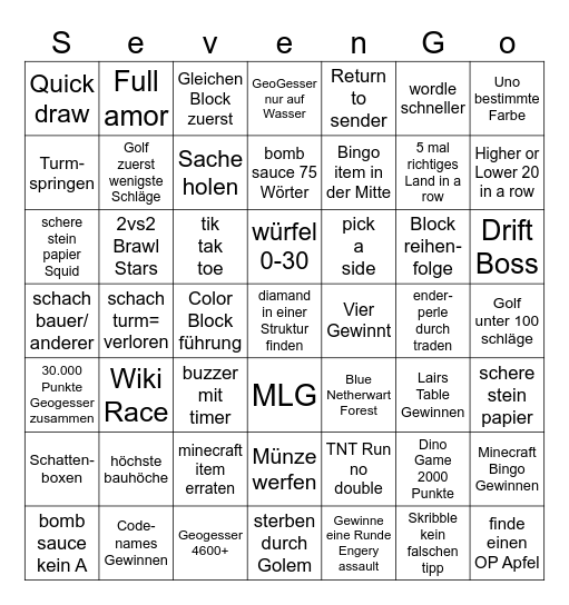 Fabian Bingo Card