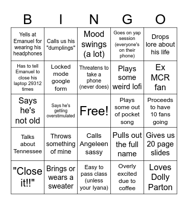 Social Studies Bingo Card