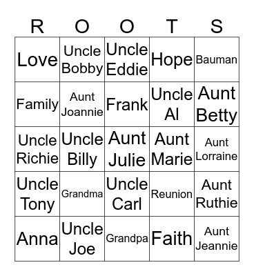 OUR FAMILY Bingo Card