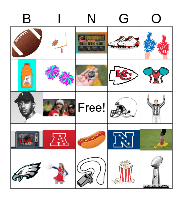 Super Bowl BINGO by Caroline Bingo Card