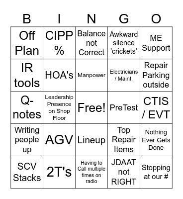 8R Bingo Card