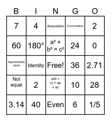 Bingo trivia! Bingo Card