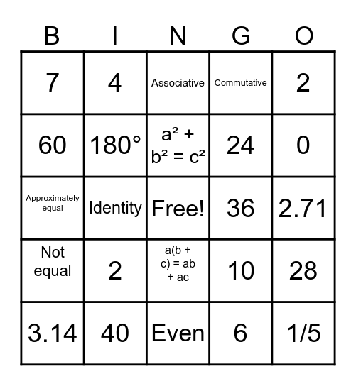 Bingo trivia! Bingo Card