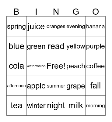Likes and Dislikes  Bingo Card