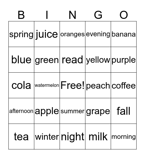 Likes and Dislikes  Bingo Card