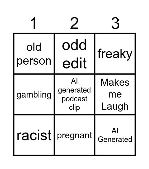 insta reel bingo Card