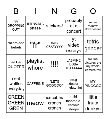 Clare Bingo Card