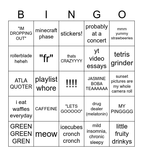 Clare Bingo Card