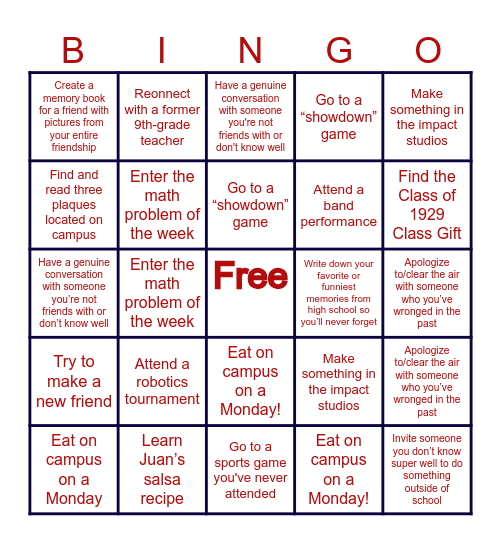 KDS BINGO Card
