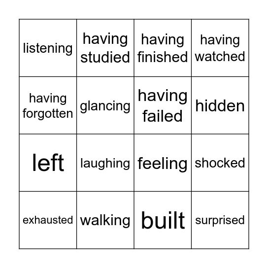 True Stories B2+ Lesson 18 Bingo Card