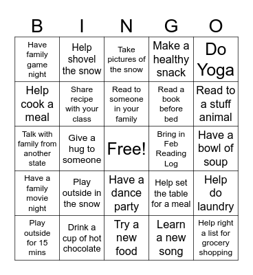 Winter Bingo Card