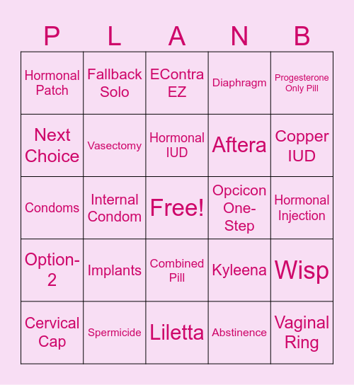 PPGA Plan Boo <3 Bingo Card